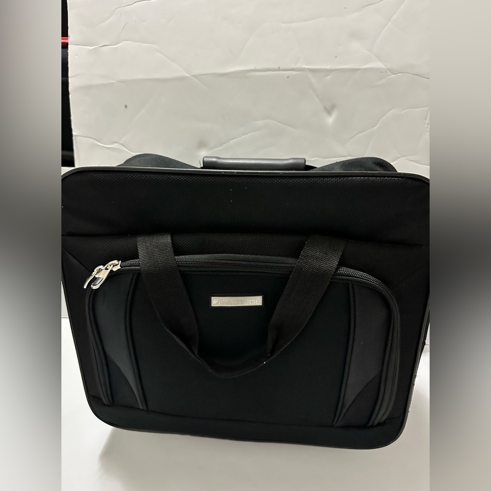 Protege Black Messenger Bag With Wheels Luggage Case Carry On